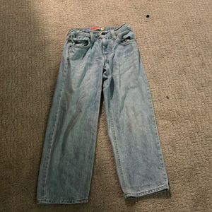 Baggy blue jeans